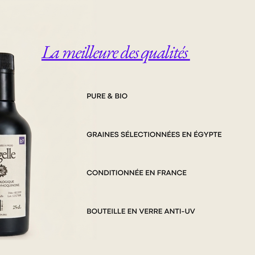 Huile de Nigelle (cumin noir) - Bio & Pressée à froid