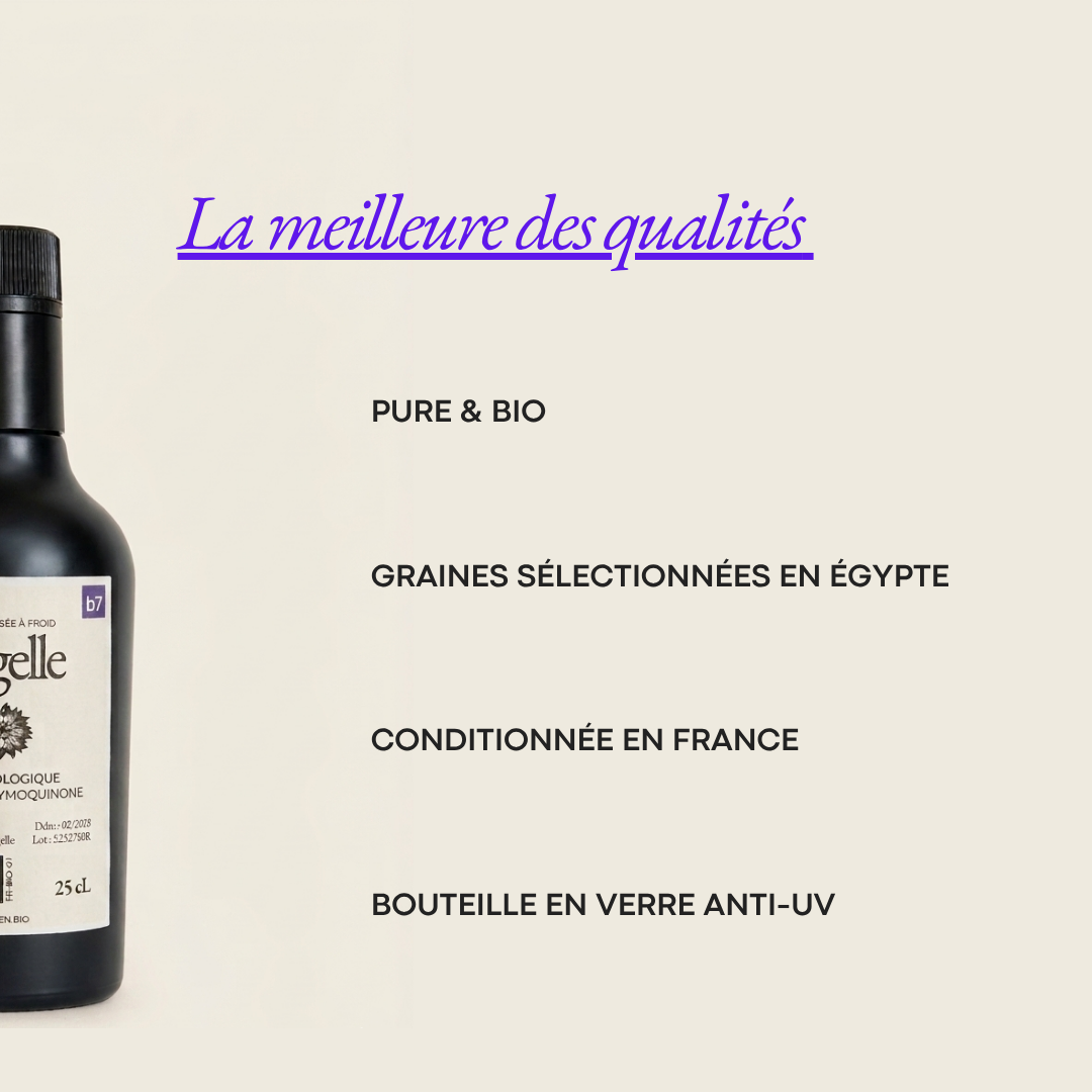 Huile de Nigelle (cumin noir) - Bio & Pressée à froid
